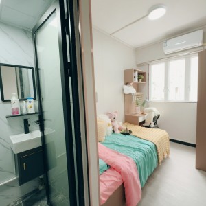 港岛金钟秀华坊港大studio单人B大窗户房-超全配套带食堂，三分钟到金钟，港大全程18分钟理工全程20多分钟，交通超便利