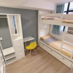 佐敦-青年公寓809-上下铺双人间独卫带洗衣机，佐敦站步行2分，理工8分钟巴士+步行即可到校，都会23分