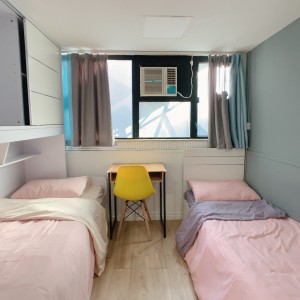 佐敦-青年公寓810-双床双人间独卫带洗衣机，佐敦站步行2分，理工8分钟巴士+步行即可到校，都会23分