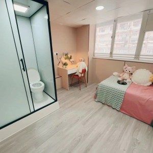 旺角青年公寓AB区A8-独卫单间有窗专业学生公寓，理工16分到都会15分，旺角站270米，生活便捷