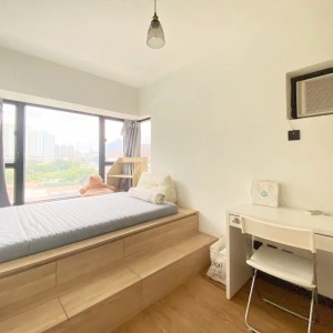 屯门豫丰花园三室一厅单人间1-岭南大学步行+巴士18分钟可达，星级小区环境超赞带泳池，屋内精装有大窗