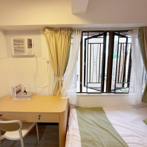 K302太子道西-带客厅三室一卫B房H1单人间-楼下巴士🚌七分钟到城大，4站17分钟到浸会