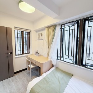 K302太子道西-带客厅三室一卫B房H1单人间-楼下巴士🚌七分钟到城大，4站17分钟到浸会