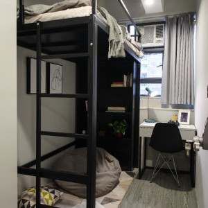 油麻地INS风国际青年公寓单间B房-理工15分钟可达，城大都会浸会全部20分钟，荃湾线和观塘线地铁上盖，可覆盖理工两个校区，位置绝佳