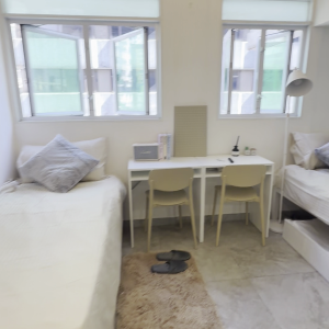 庙街学生公寓双人间E房-理工步行10分可达， 都会通勤20分钟，油麻地地铁站3分步行