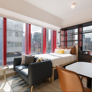 旺角亚皆老街酒店式公寓大床studio-高端装修独卫，旺角站1分步行，四大校通勤15分钟内，工作上学都适合