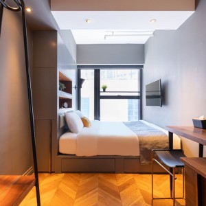 油麻地东方街酒店式公寓大床间-理工13分，都会纯步行1.3公里，城大浸会18分即达。距油麻地站150米。