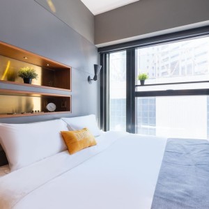 油麻地东方街酒店式公寓大床间-理工13分，都会纯步行1.3公里，城大浸会18分即达。距油麻地站150米。