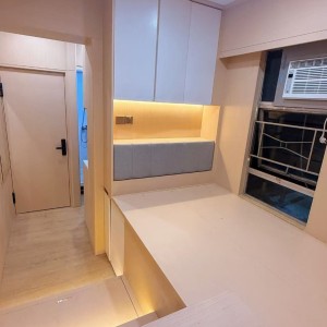 何文田富威花园studioA房-2分即达旺角东站天桥，都会步行10分，理工浸会城大15分钟即达，24小时安保日式装修