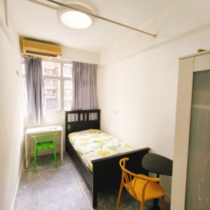 深水埗长乐大厦C室独卫单间A房-限男生，城大通勤20分钟，浸会23分即达，深水埗地铁步行1分