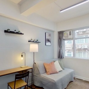 上环永乐街MIJ StudioD房，上环站步行2分，港大通勤8分，旺中带静精致单间