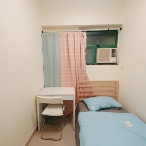 旺角东黑布街一期女生单间2号/3号房-4k不到可享四室两卫套房，旺角站步行5分，交通便利理工城大浸会优选
