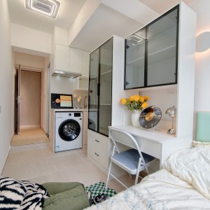 佐敦文蔚楼-flat1 StudioE-三铁上盖户型精巧，户型方正实用-理工/港大/城大/都会/浸会 15-30min通勤