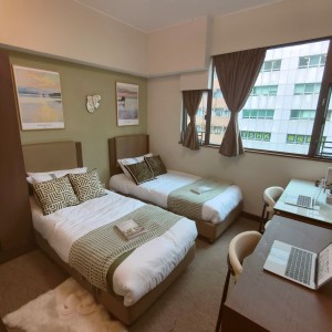 油麻地弥敦道独卫学生公寓KASA双人间04/09房，油麻地地铁C口上盖，九龙四校通勤15分钟内，整栋电梯公寓