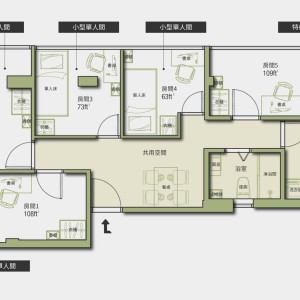 佐敦炮台街圆玄学院大厦学生公寓特级单人间，佐敦站柯士甸站步行5分，理工1站直达，城大浸会通勤20分钟内，艺术气息大房公寓