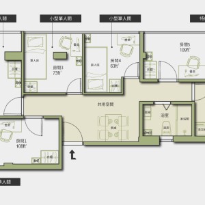 佐敦炮台街圆玄学院大厦学生公寓小型单人间，佐敦站柯士甸站步行5分，理工1站直达，城大浸会通勤20分钟内，艺术气息大房公寓