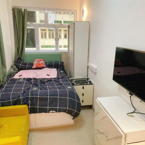 佐敦文英楼中座14室B房studio，文八楼住宅区居住舒适，理工一站即达，全新装修双面带窗卫生间干湿分离