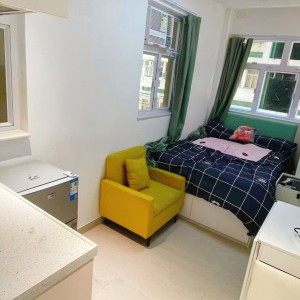 佐敦文英楼中座14室B房studio，文八楼住宅区居住舒适，理工一站即达，全新装修双面带窗卫生间干湿分离