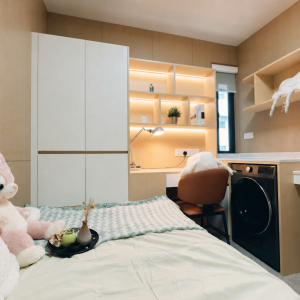 西半山The UNIcon維港臻寓studio尊贵大床双窗A/E房，独卫独厨洗衣机电梯洋房，港大旁最强学生宿舍会所